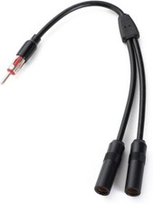 supmory Car AM FM Radio Stereo 1 Male 2 Female Y Antenna Splitter Y Adapter