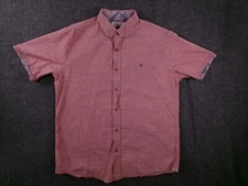 Weatherproof Vintage Shirt Men Large Red Pink Casual Resort Beach Classic Preppy