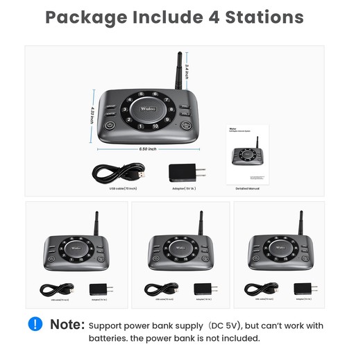 10-Channel FM Wireless Intercoms Full Duplex Hands-Free for Home Office Building - Picture 45 of 45