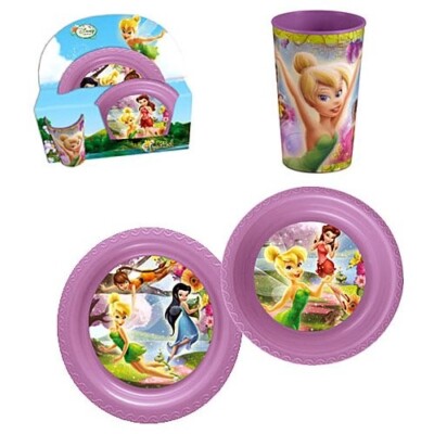 Disney Fairies Feen Trinkbecher/Becher+Suppen Teller+Dinner Teller NEU