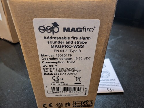 ESP MAGfire Addressable Fire Alarm Sounder And Strobe MAGPRO-WSS - Picture 4 of 4
