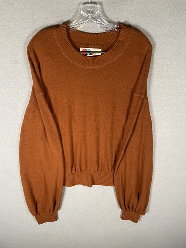 Free People Beach FP Balloon Sleeve Rust Orange Sweater Drop Shoulder Size XS - 第 1/11 張圖片