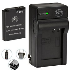 BM EN-EL12 Battery  Charger for Nikon S9100 S9200 S9300 S9400 S9500 S9700 S9900