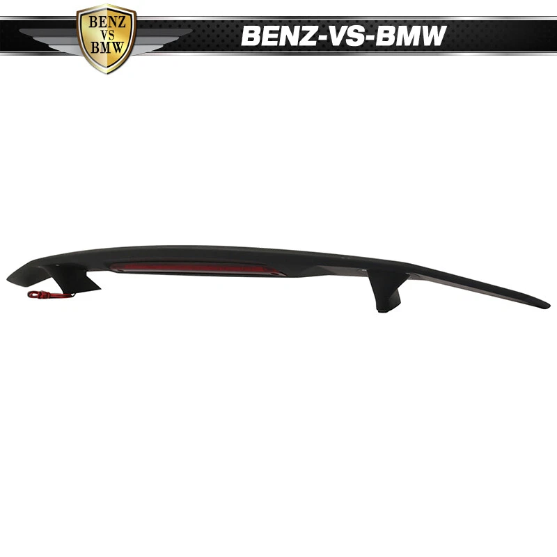 Universal Fit Matte Black 2 Post Trunk Spoiler Wing W/ 3RD Brake LED Light ABS - Image 3 of 4