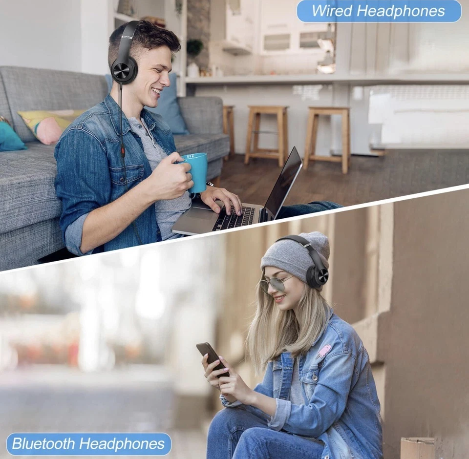 Wireless Bluetooth Headphones Over Ear Conofrtable Matte Black Audio Headset - Image 3 of 4