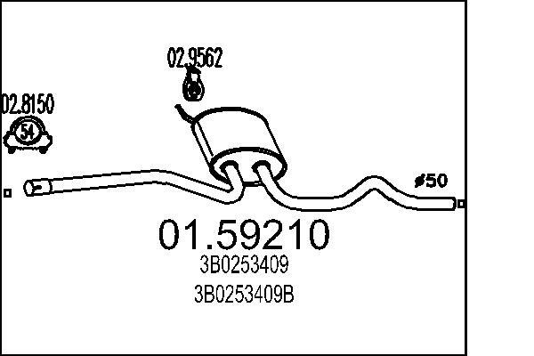 MTS MittelschalldäMpfer SchalldäMpfer FüR VW Passat Variant 3B5 3B6 3B3 3B2-image