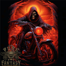 Skull Biker Motorcycle Motorbike Grim Reaper 18 Mens T-Shirt 100 Cotton