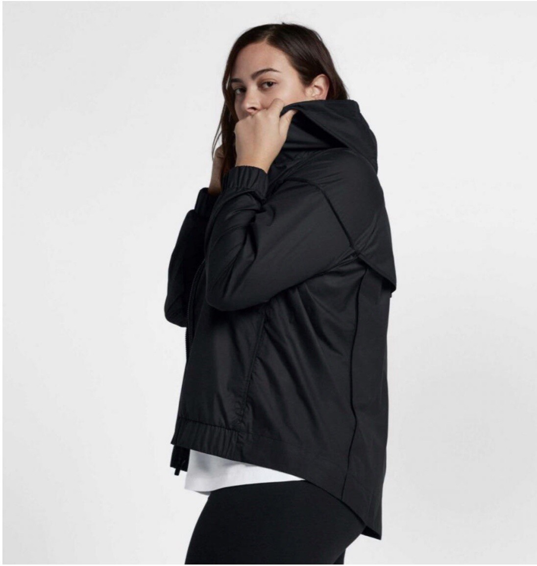 ☆NERDY☆ Women's NY Hoodie Windbreaker 24FW Black Ivory Cha NEW $100 Nike Sportswear Women's Windrunner Full Zip Jacket