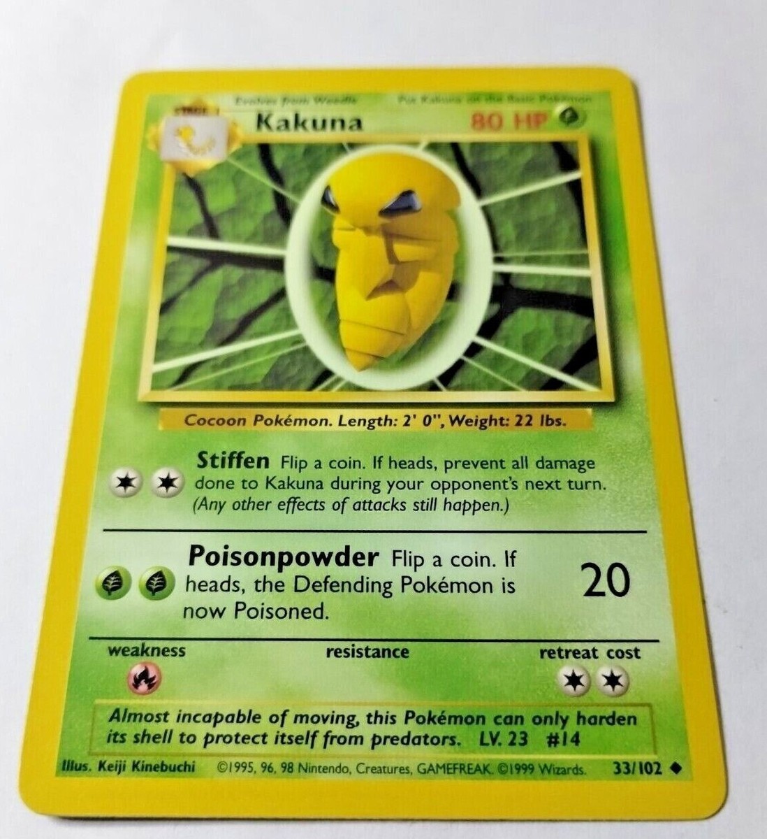 Pokémon TCG Kakuna Base Set 33/102 Regular Unlimited Uncommon