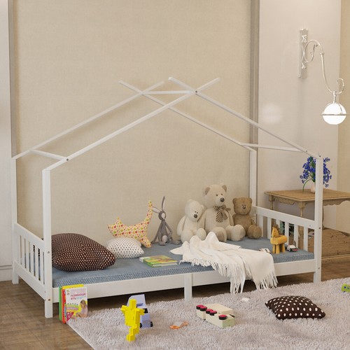 Kids House Bed Frame Single Bed Solid Wood Treehouse Toddler Floor Bed Frame - Picture 49 of 56