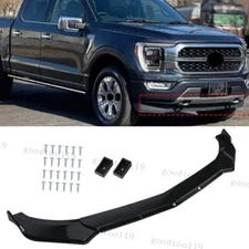 For Ford F150 F-150 Truck Front Bumper Lip Spoiler Splitter Body Kit Gloss Black
