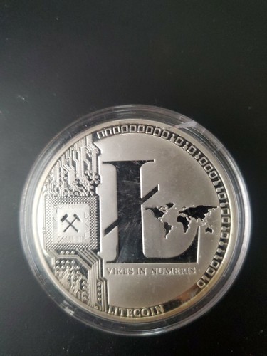 Silver Plated Commemorative Litecoin Collectible physical coin w/ plastic covers - Picture 3 of 5