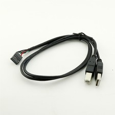 USB 2.0 A  B Male to 10 Pin Female 0.1" 50cm Header Splitter Motherboard Cable