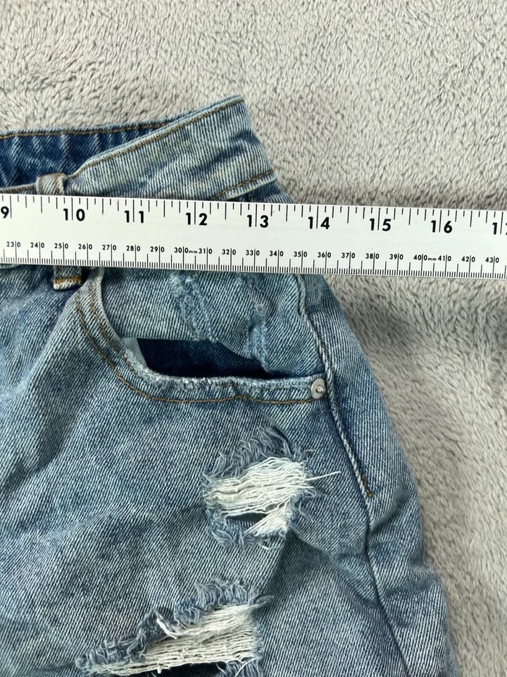 Mustard Seed Womens Small 27 Denim Shorts Blue Jean Cut Off Distressed Hi Rise - Image 4 of 4