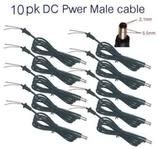 10pk CCTV security camera 12v DC 2.1mm - 40" Power Pigtail Male cable Plug wire