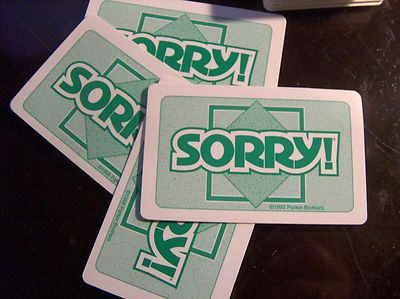 Sorry Cards Green Game Drawing Deck 45 Cards Replacement Pieces Parts Full Set Ebay
