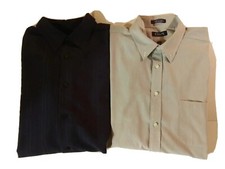 Lot of 2 Long Sleeve Button-Up Men's Dress Shirt Size XXL 2XL Shirts