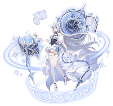 Anime aura star cat girl girls ears white hair blue eyes Playmat Gaming Mat Desk