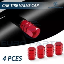 Aluminum Car Tire Valve Caps Tyre Valve Stem Cover Air Dust Wheel Rim Cap Red*8
