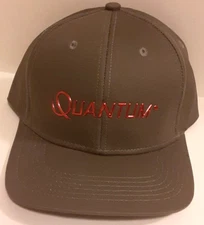 new Quantum reel Hat Cap Strap Back Gray Fishing Fish One Size Adjustable