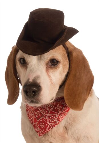 Zwierzę domowe pies kowbojski kapelusz i szalik kostium Halloween - Zdjęcie 1 z 2