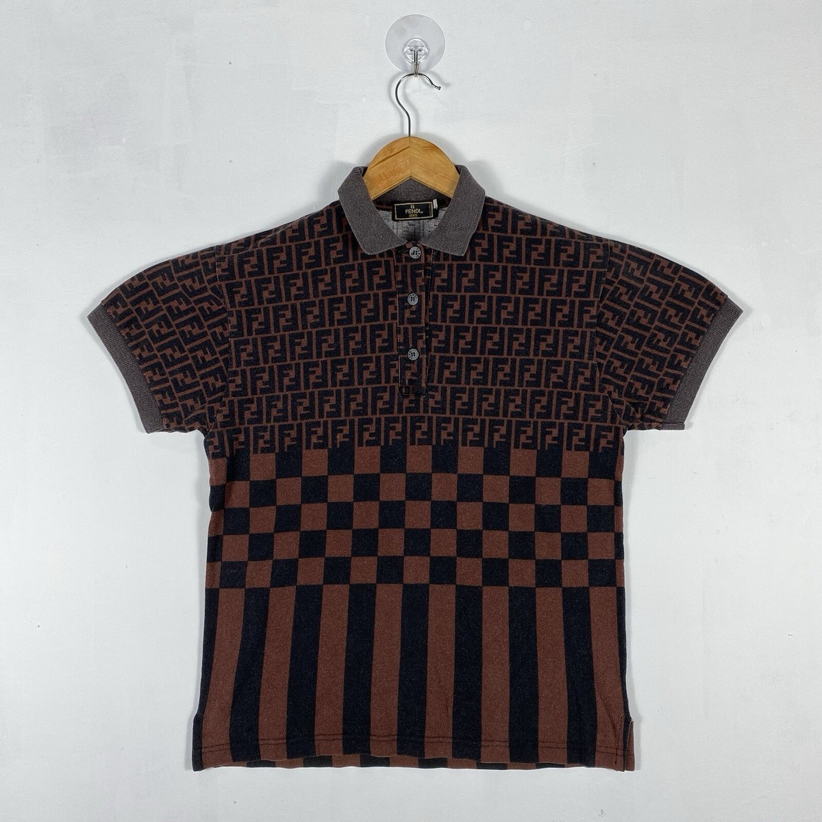 80s 90s FENDI ポリエステル　シャツ　ポロシャツ　トップス 2480b38629609b11b2646c463480e9