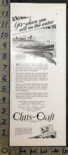 1929 CHRIS CRAFT SMITH MOTORBOAT CABIN CRUISER RUNABOUT MARINE ALGONAC AD FDA190