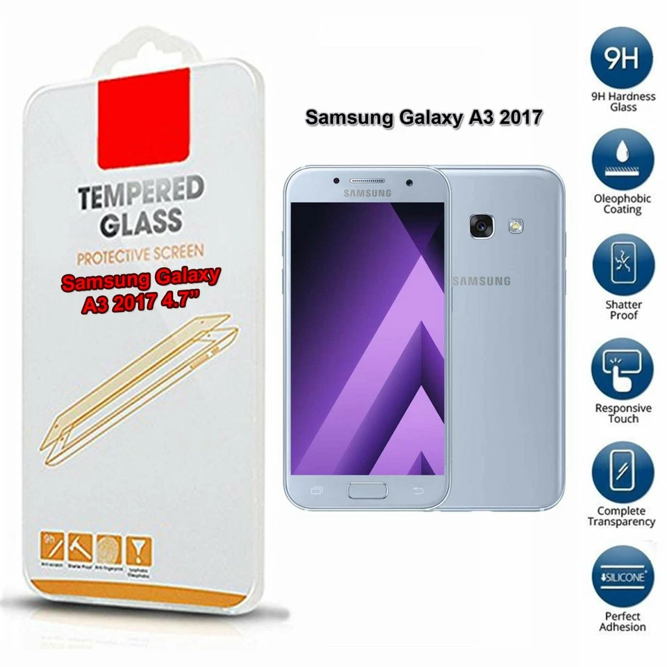 Protector de pantalla de vidrio templado para Samsung Galaxy A3 2017 Foto 2 de 2
