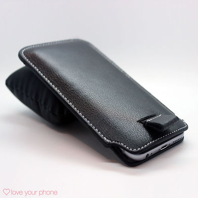 Echt Leder Luxus Pull Tab Flip Tasche Hülle Handy Case Cover SamsungGerät