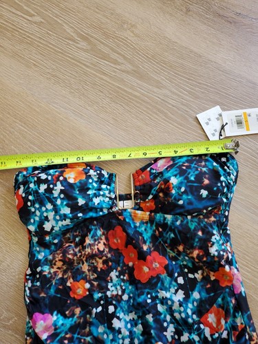 NEW Calvin Klein Exotic Poppy Hardware Convertible Tankini Top Swimsuit Small - 第 5/10 張圖片
