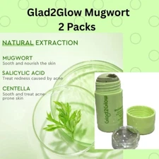 Glad2Glow Mugwort Salicylic Acid Acne Clay Stick Clean Pores Control Oil 25g-2's
