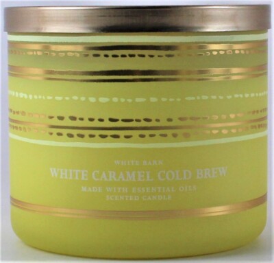 Bath & Body Works White Barn WHITE CARAMEL COLD BREW 3 Wick 14.5 Oz Candle