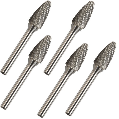 Lot De 5 Fraises VHM Tige 6mm Pour Dremel/Proxxon - Carbure De Tungstène, Diamètre 6-6.3mm, Accessoire Gravure
