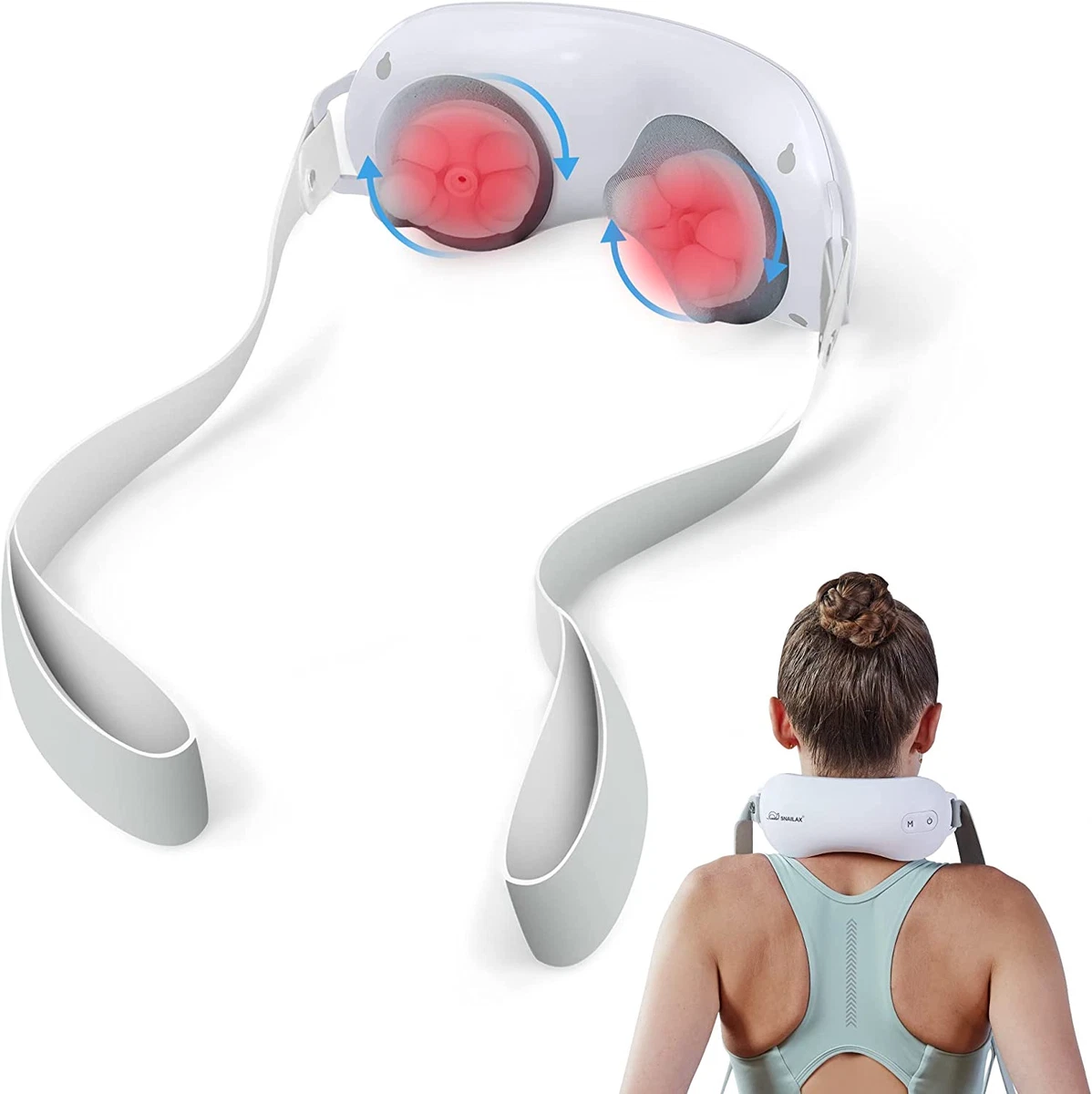 Portable Neck Massager  Get Shiatsu Cordless Neck Massager with Heat -  Snailax