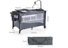 ANGELBLISS 5-IN-1 Portable Baby Bedside Bassinet Sleeper Rocking Portable NEW