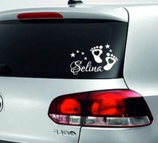 Baby Aufkleber Kids Sticker Autoaufkleber + Wunschname 73 Baby on Board  Füße