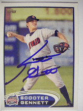 SCOOTER GENNETT signed BREWERS REDS 2012 Topps Pro Debut baseball card AUTO #175