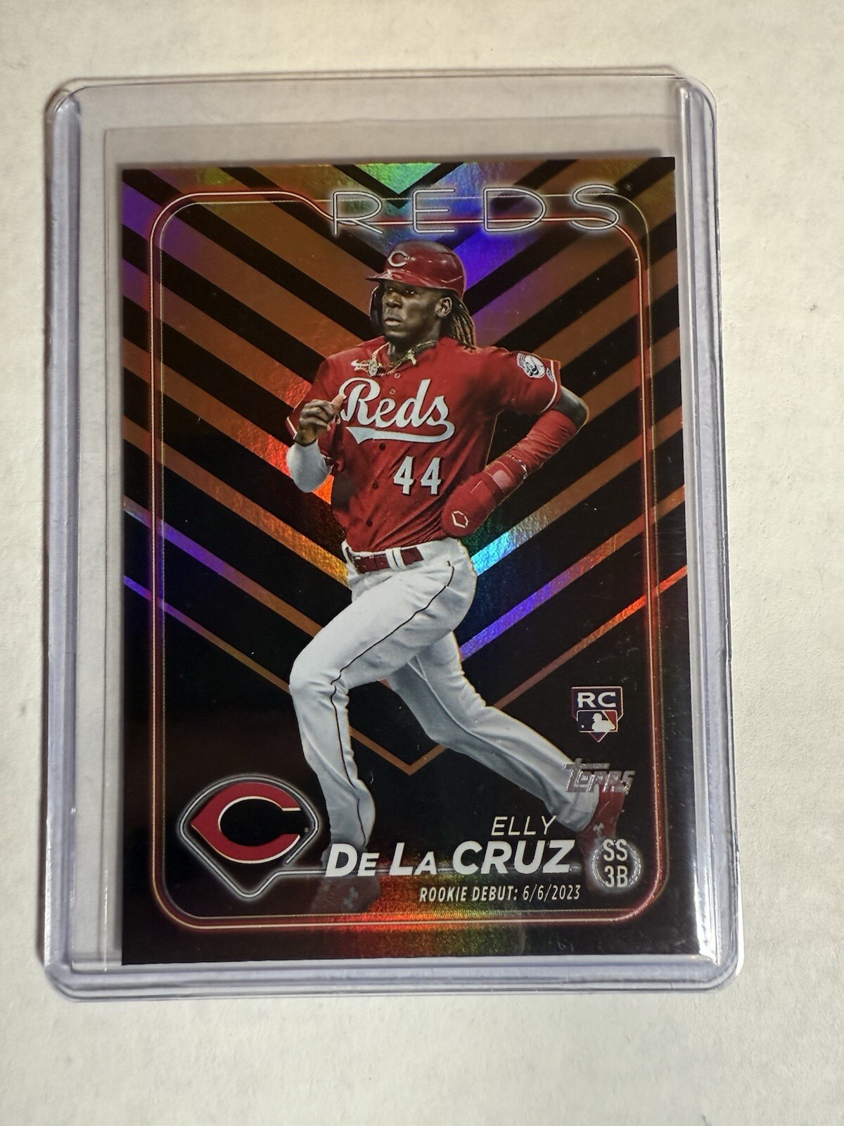 Elly De La Cruz 2024 Topps Update Orange And Black Holiday Foil RC #US350 SP