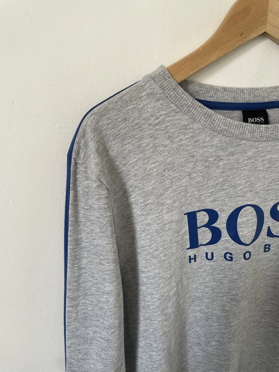 Hugo Boss Authentic Sweatshirt Small Grey Logo Spellout eBay