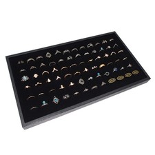72 Slot Black Ring Display Tray Insert Foam Jewelry Travel Showcase Set