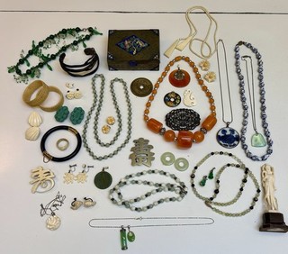 Antique Jewelry Lot 50 Pcs From 120 Yr Old German Estate Coin Jade Silver WOW 👀