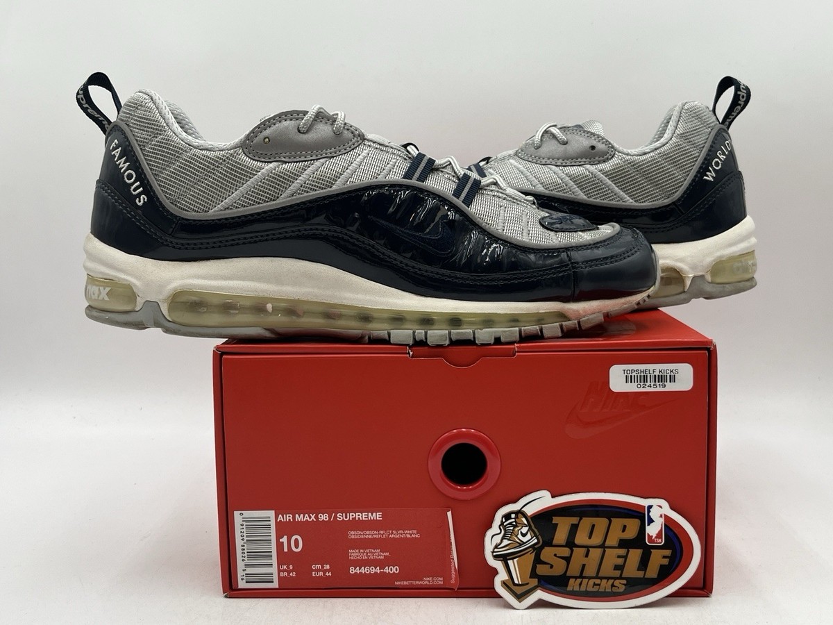 Nike Air Max 98 Supreme Obsidian 2016 Size 10 Authentic Trainer Runner Used  OG