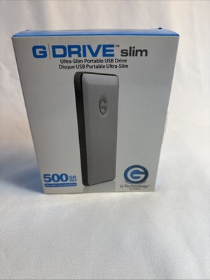 G-Technology 500GB G-DRIVE slim Portable Hard Drive USB 3.0 0G02361. PC & MAC.