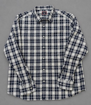 Untuckit Men's Button Down Long Sleeve Plaid Shirt White/Blue Size 2XL - XXL