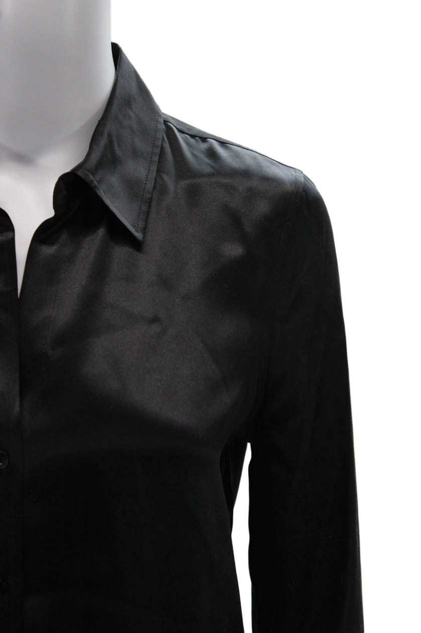 L'Agence Women Basic Button-Up Silk Collared 3/4 … - image 2