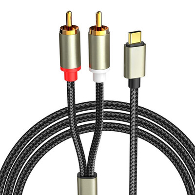 Hualisiji USB C Auf Cinch Audio Video Kabel USB C Auf 2 RCA Kabel, Für Telefon, 