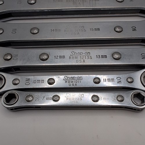 Snap-on Tools USA 6pt 5pc Metric Ratcheting Box Wrench See Size Info Below RBM - Foto 2 di 8