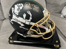 Autographed Joe Montana Full Size Notre Dame And San Francisco 49ers Helmet.