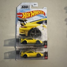 (2) Hot Wheels Porsche 911 GT3 RS yellow Factory 500HP Walmart series