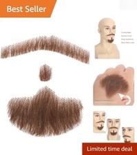 Reusable Realistic Beard  Mustache with Adhesive - Ideal for Parties  Cosplay
